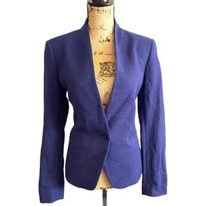 Loft Blazer Blue 1 Button Long Sleeve Size 8